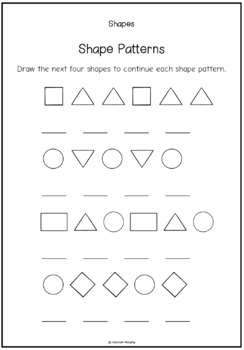 Kindergarten Shapes Worksheet Pack 