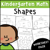 Kindergarten Shapes Worksheet Pack | Math Activities