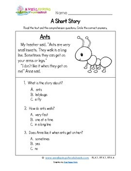 Europa gouden Conventie Kindergarten Short Stories by A Wellspring of Worksheets | TPT