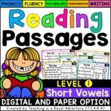 Short Vowel Reading Passages LEVEL 1 - Distance Learning