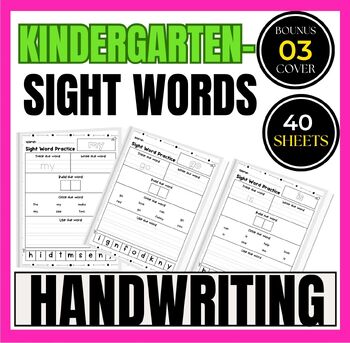 Preview of ⭐⭐{$5 Kindergarten Sight Word Beginning ⭐ } Classroom + 3 Cover * Worksheet -
