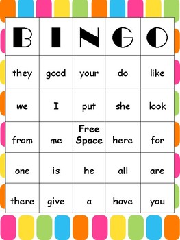 Kindergarten Sight Word Bingo by Miss Hodgman's Kindergarten | TpT