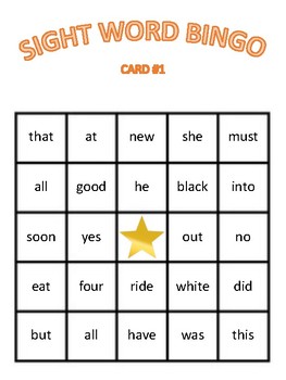 JL545 Junior Learning SIGHT WORD Bingo Game Grades K-1 