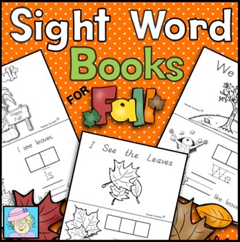 Preview of Fall Sight Word Books Kindergarten