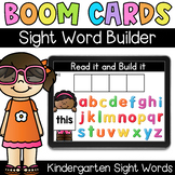 Kindergarten Sight Word Builder - Digital Task Cards - Boom Cards