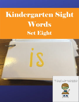 Preview of Kindergarten Sight Words Cards- Set Eight