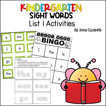 Preview of Kindergarten Sight Word List 1 Activities