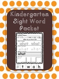 Kindergarten Sight Word Packet