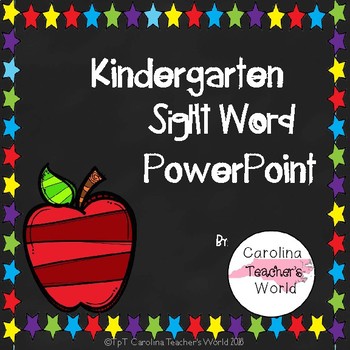 Preview of Kindergarten Sight Word PowerPoint