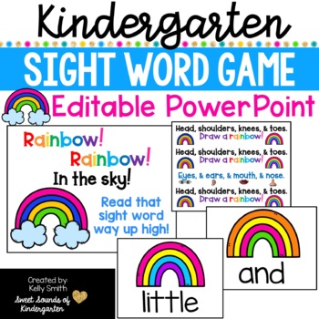 Preview of Kindergarten Sight Word Powerpoint | Distance Learning