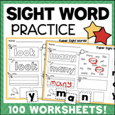 1st Grade Kinder Sight Words Practice 100 High Frequency W