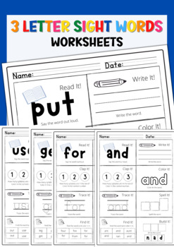Kindergarten Sight Word Practice Morning Work Worksheets | TPT