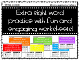 Kindergarten Sight Word Practice Worksheets - 80 words - BUNDLE