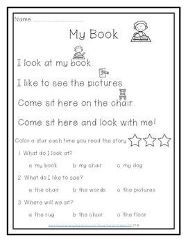 sight word reading passages for kindergarten
