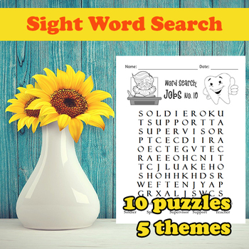 Preview of Kindergarten Sight Word Search: Freebie 10 Puzzles