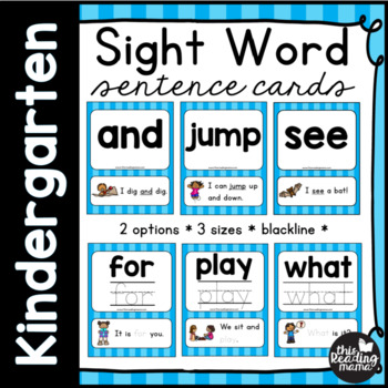 Preview of Kindergarten Sight Word Sentence Cards