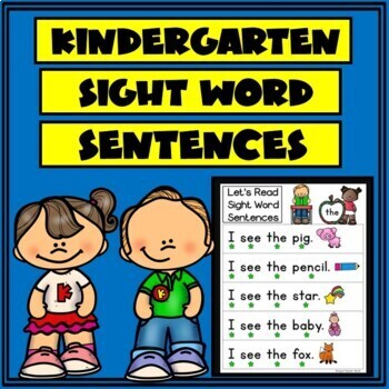 Preview of Kindergarten Sight Word Sentences