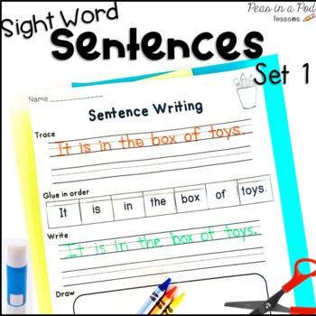 Preview of Sight Word Sentences Cut and Paste Sentences Sight Word Scramble RTI