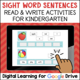 Kindergarten Sight Word Sentences for Google Classroom Dis