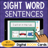 Kindergarten Sight Word Sentences with CVC Words BOOM CARDS