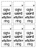 Kindergarten Sight Word Sticker Rings