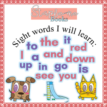 Preview of Staple-me Books: Kindergarten Sight Word Stories and activities Level A (Unit 1)