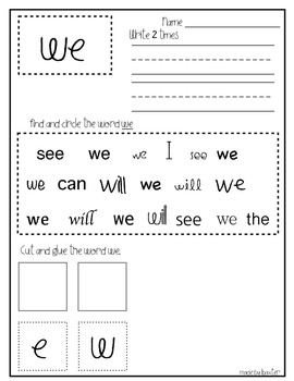 Kindergarten Sight Word Work by Kinder with Stirn | TpT