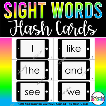 Kindergarten Sight Word iPad Flash Cards HMH Journeys Aligned Remote ...