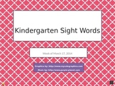 Kindergarten Sight Words 1