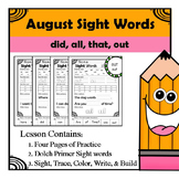 Kindergarten Sight Words - Beginning of the Year