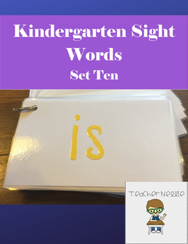 Preview of Kindergarten Sight Words Cards- Set 10