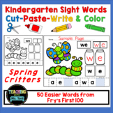 Kindergarten Sight Words - Cut, Paste, Write & Color - Spr