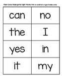 Kindergarten Sight Words Flashcards