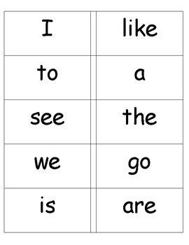 sight words flash cards printable