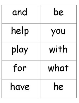 printable free kindergarten sight word flash cards