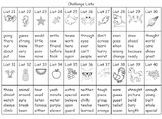 Kindergarten Sight Words - Letterland Inspired (challenge lists)