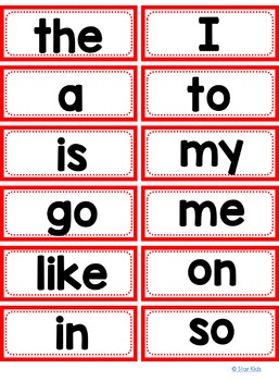 Image result for sight words for kindergarten