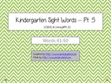 Kindergarten Sight Words - Part 5