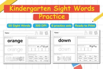 Preview of Kindergarten Sight Words Practice
