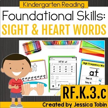 Preview of Sight Word Practice and Activities - Heart Word Practice and Word Work RF.K.3.c