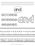 Kindergarten Sight Words Practice Sampler