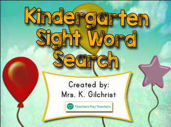 Preview of Kindergarten Sight Words Promethean Flipchart Lesson