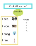 Kindergarten Sight Words Sentence Practice (6 months)