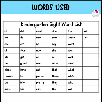 Kindergarten Sight Words | Sight Word Worksheets by The Chocolate Teacher