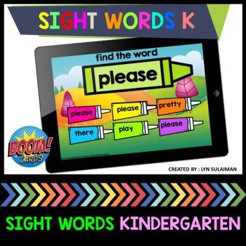 Preview of Kindergarten Sight Words Spring Activities 1 | BOOM Cards™