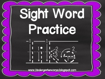 Preview of Kindergarten Sight Words: Tracing Penmanship Cards
