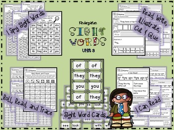 Kindergarten Sight Words by Cottonwood Creations | TPT