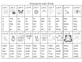 Kindergarten Sight words - Letterland Inspired