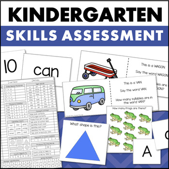 Preview of End of Year Kindergarten Checklist Assessment Math & Reading Progress Monitoring