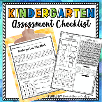 Preview of Kindergarten Skills Checklist for Testing - 1st Grade Readiness